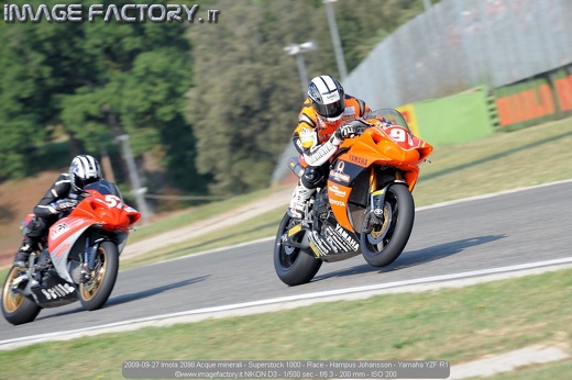 2009-09-27 Imola 2098 Acque minerali - Superstock 1000 - Race - Hampus Johansson - Yamaha YZF R1